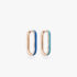 B-Glam Chromatic Reversible Single Earring in Yellow Gold and Ocean Blue Enamel, Mini