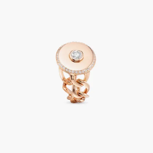 Beret Enchainé Ultimate Ring in Rose Gold with Diamonds