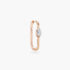 B-Glam Earring in Rose Gold and One Pear-Shaped Diamond, Small