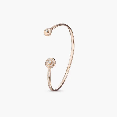 Beret Glam Open Bangle Ultimate in Rose Gold Pavé Diamonds