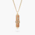 Snake Touch Pendant in Yellow Gold and Cedar Wood with Pavé diamonds