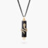 Snake Touch Pendant in Yellow Gold and Ebony Wood with Pavé Diamonds