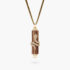 Snake Touch Pendant in Yellow Gold and Zebrano Wood with Pavé Diamonds