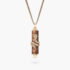Snake Touch Pendant in Yellow Gold and Zingana Wood with Pavé Diamonds