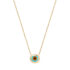 Horseshoe Eye Necklace in Yellow Gold, Turquoise, Onyx and Tiger's Eye, Small