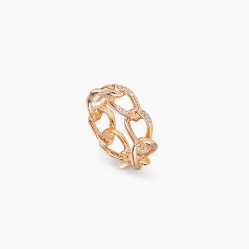 Enchainé Ring in Rose Gold with Spotted Diamonds