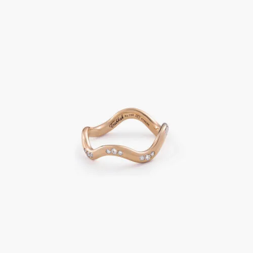 Aquatica Mini Ring in Yellow Gold Spotted with Diamonds