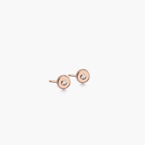 Beret Icon Earrings Ultimate in Rose Gold with Pavé Diamonds, 9mm