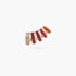 B-Glam Chromatic Single Ear Cuff in Yellow Gold and Red Enamel with Pavé Diamonds, Left Side