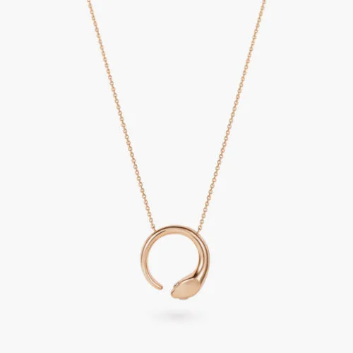 Reptilia Necklace in Rose Gold with Diamond Eyes, Small