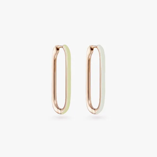B-Glam Chromatic Reversible Single Earring in Yellow Gold and Earth Yellow Enamel, Small