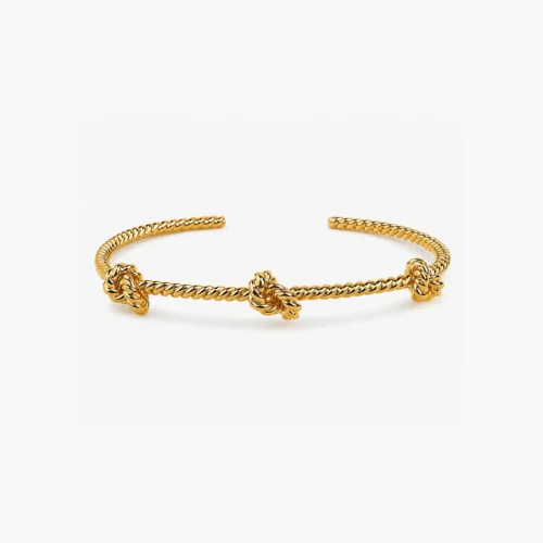 Sail Away Capri Forget Me Knot Bracelet in Yellow Gold with Three Knots